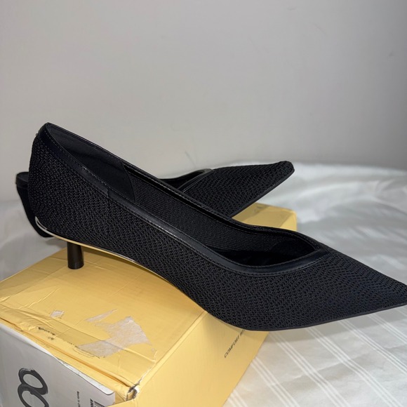 Cosy Island Black LuxeFlex Pointed Toe Heeled Pumps Pointed Toe Kitten Size 8 - Picture 9 of 11